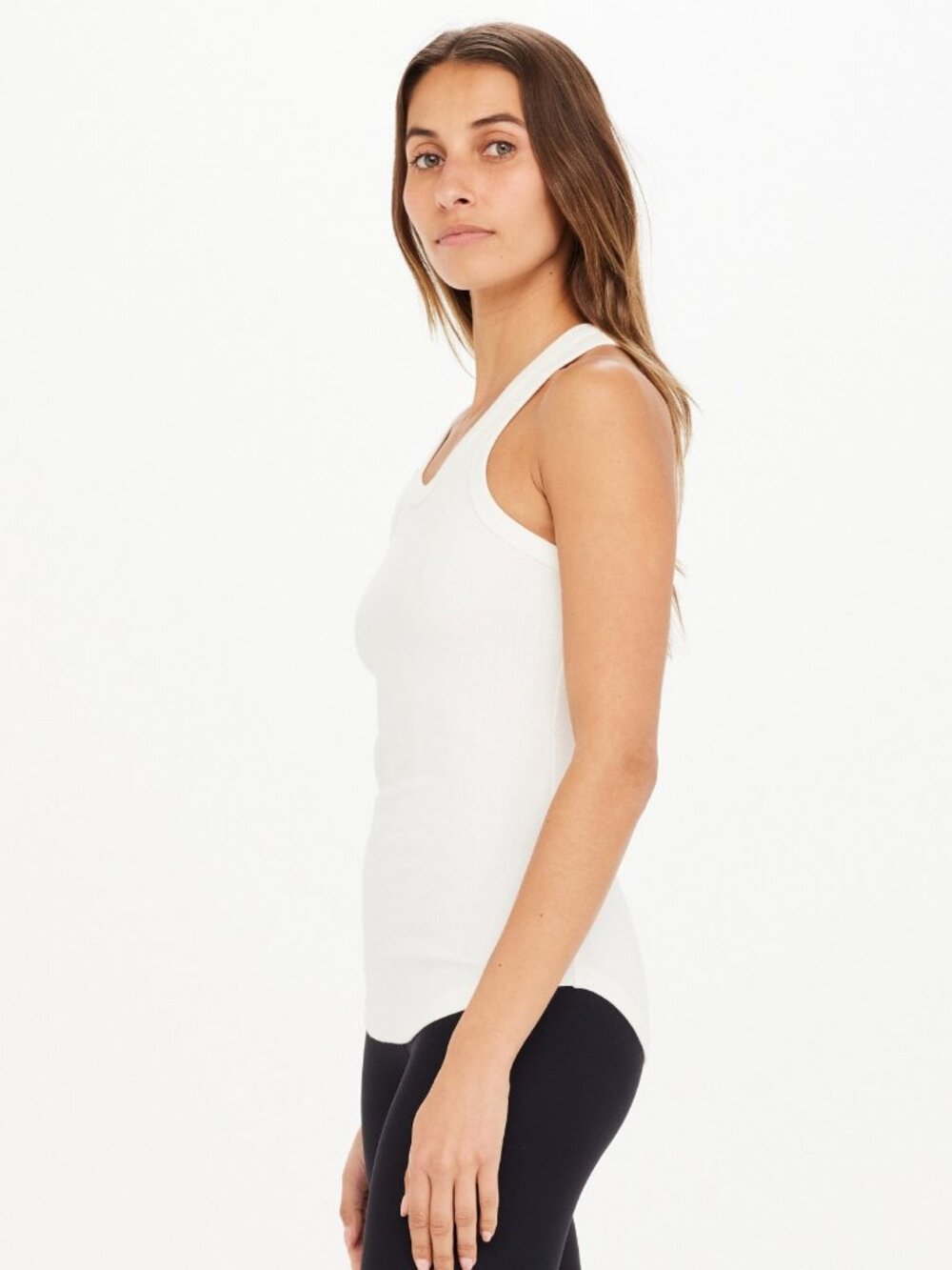 Frankie Rib Tank-white - Picture 2 of 3